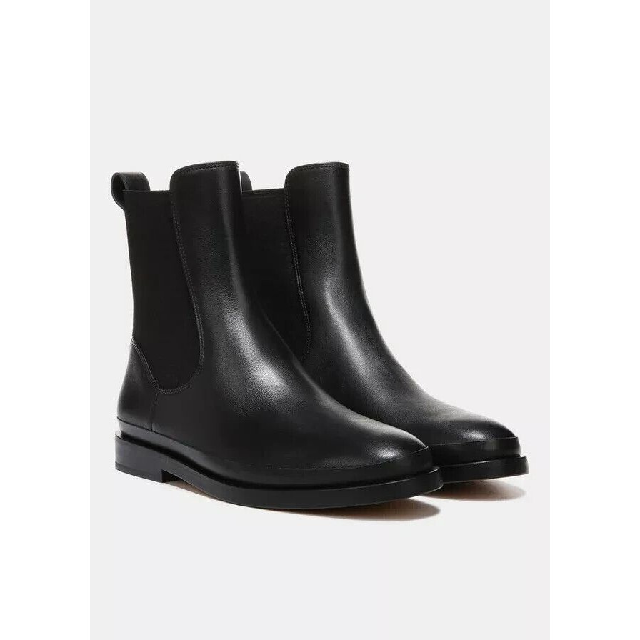 $450 Vince. Cecyl Leather Ankle Boot Black Womens Gored Sides Sz 9 Eu 40 New